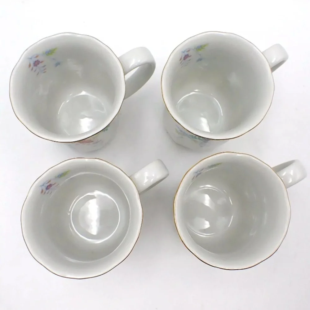 Vintage Japan Otagiri Bone China Tea Cups Set Wisteria Mist Coffee Mug Gold Rim